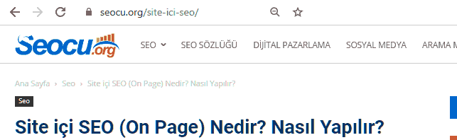 SEO Dostu URL Yapısı