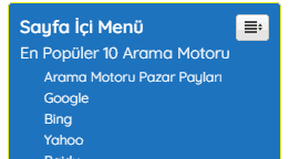 Google SEO Faktörleri Site İçi Menü
