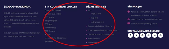 Footer Link’te Dikkat Edilecek Konular