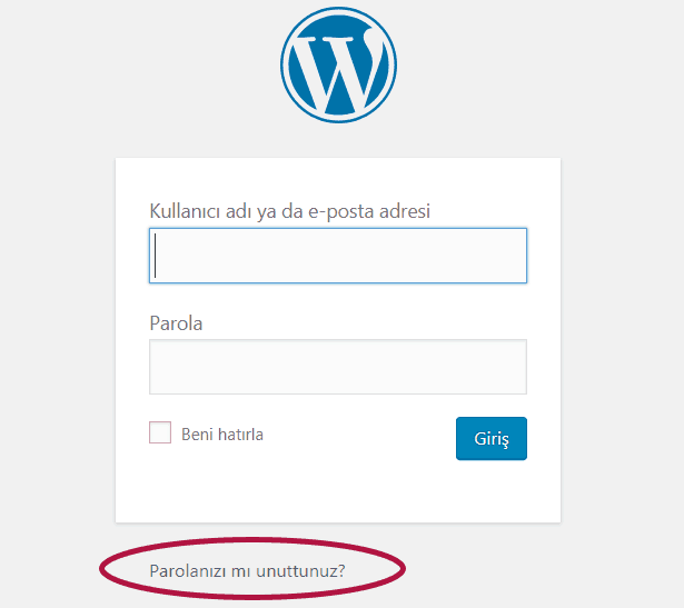 WordPress Şifre Sıfırlama Parolamı Unuttum