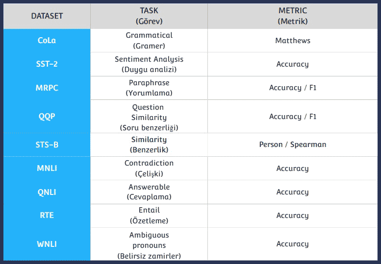 Google Bert Glue Benchmark Testi