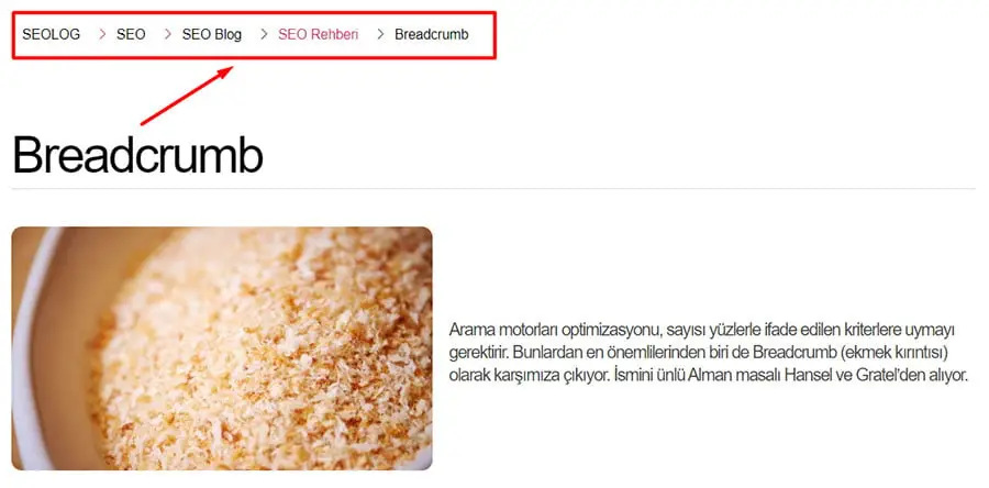 Breadcrumb Örneği